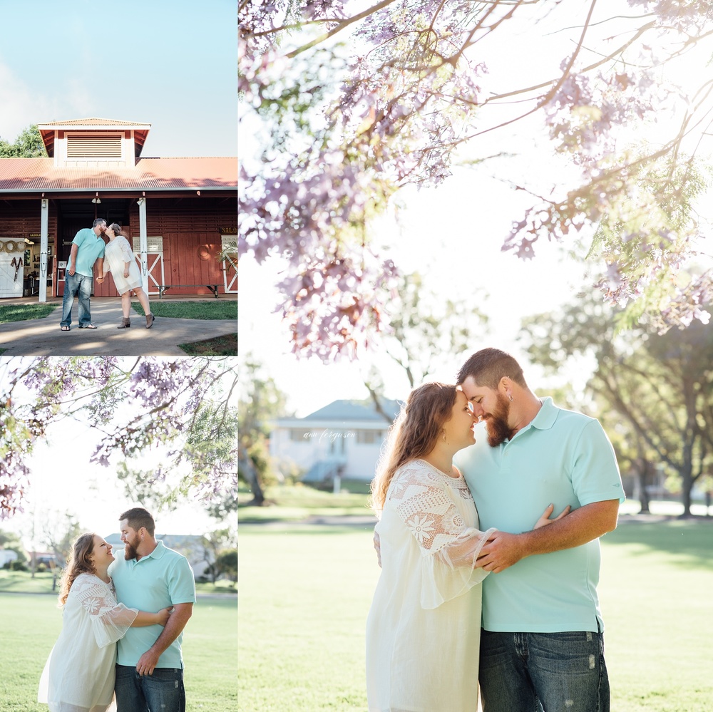 jacaranca blooms at this waimea engagement session with Ann Ferguson Photography