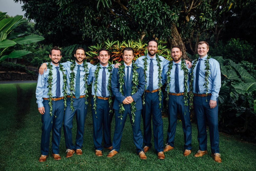 groom and groomsmen in Holualoa Inn Wedding in Kona