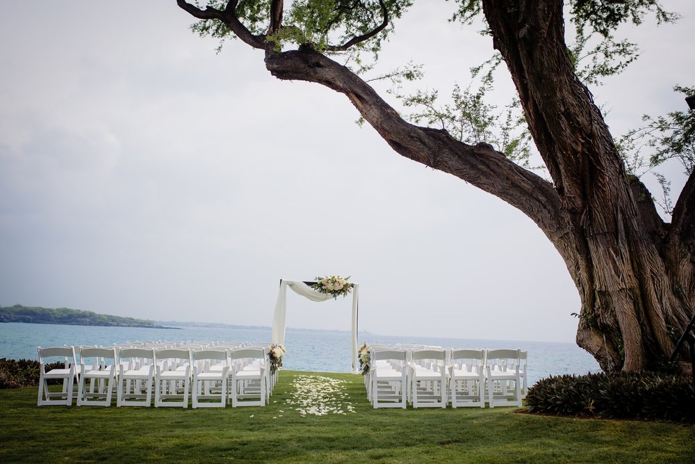 ceremony location at turtle point of hapuna westin hotel