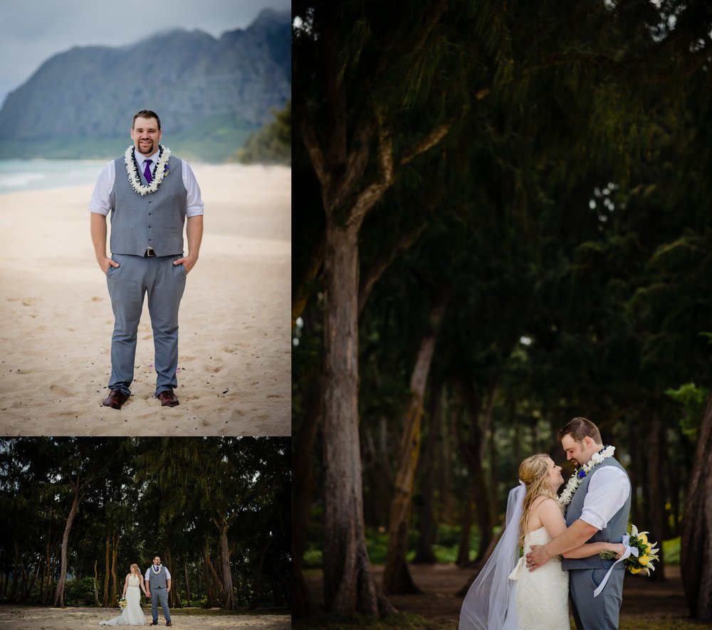 Hawaii Bride and groom at their destination wedding in Oahu