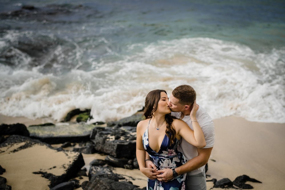 sweet engagement at Big Island white beach