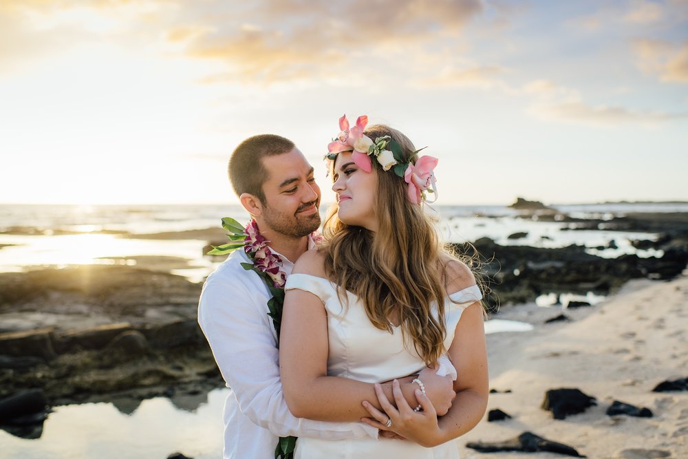 Big Island Bride and Groom during their wedding in Hawaii
