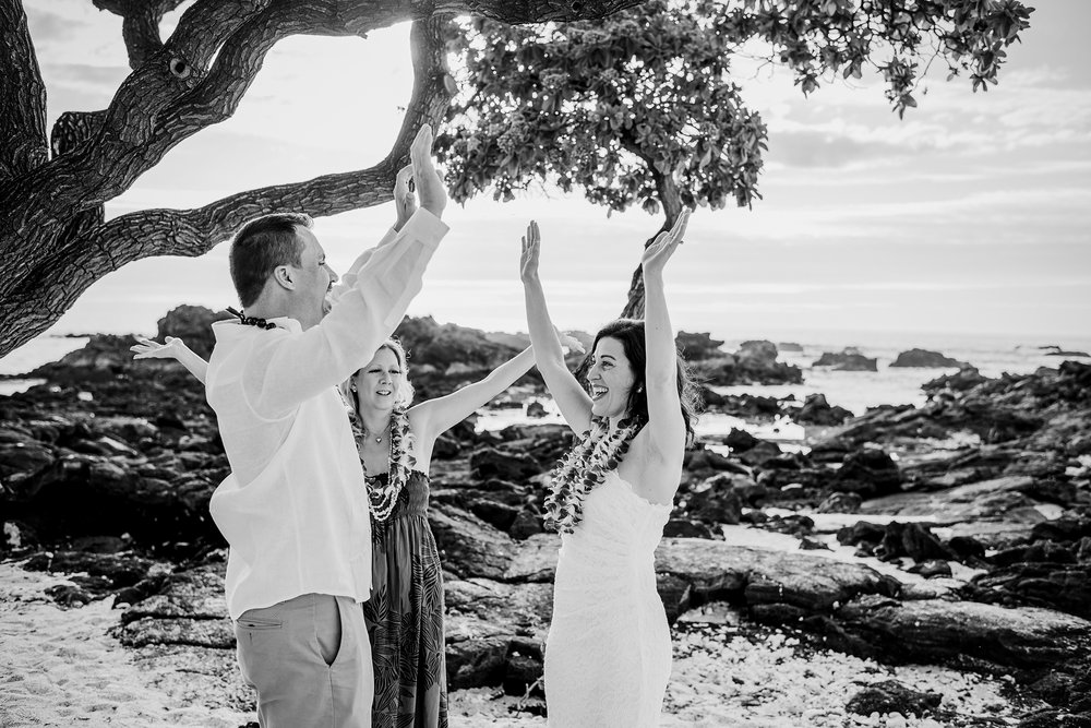 happy bride and groom during their Big Island elopement