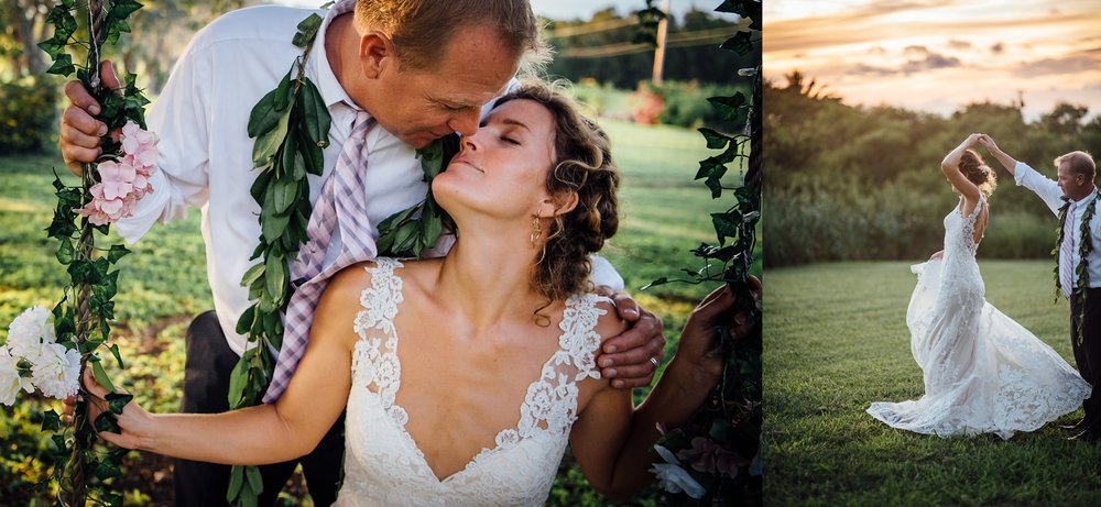 sweet moments of the bride and groom by Hawaii photographer