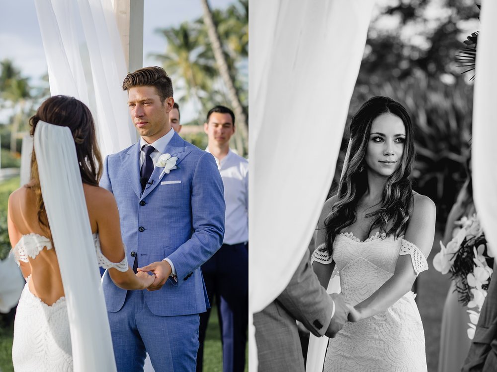 candid moments during a wedding ceremony at Andaz Maui