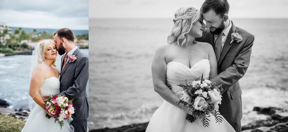 Intimate moments during wedding in kona big island Hawaii