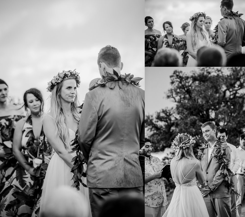 candid moments during Kahua ranch wedding ceremony 