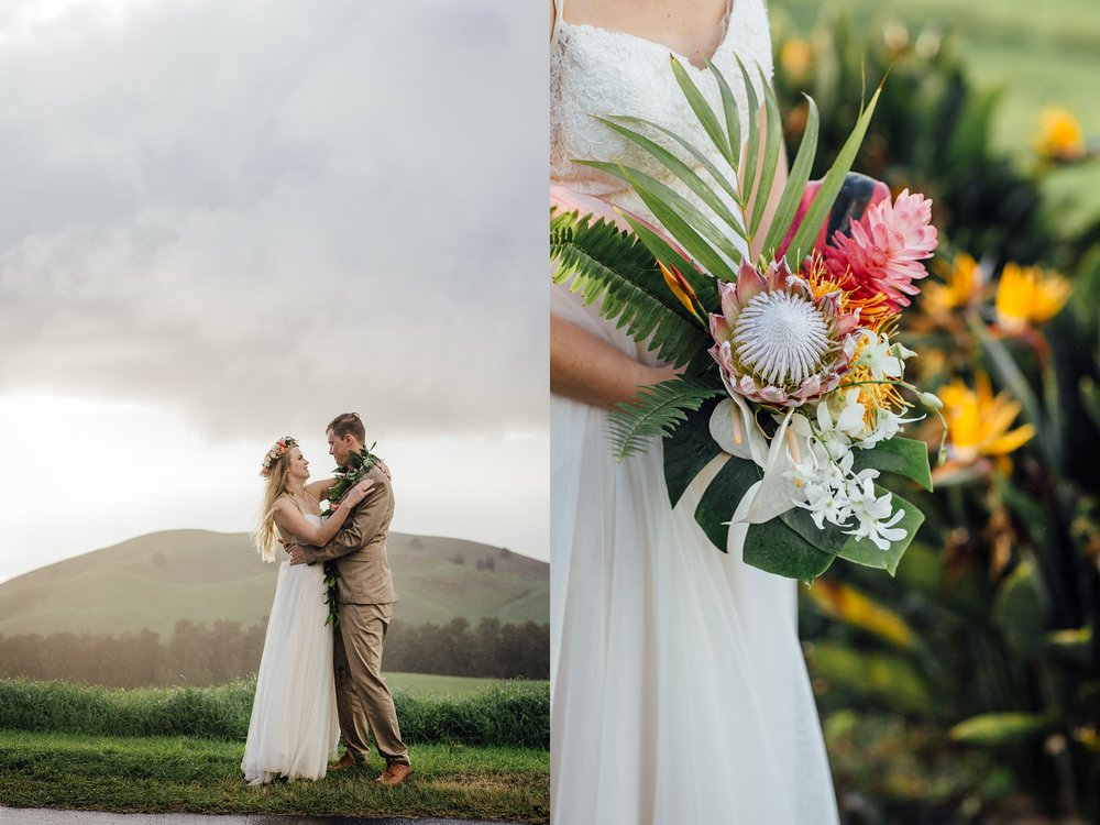 Flowers at Kahua ranch wedding 
