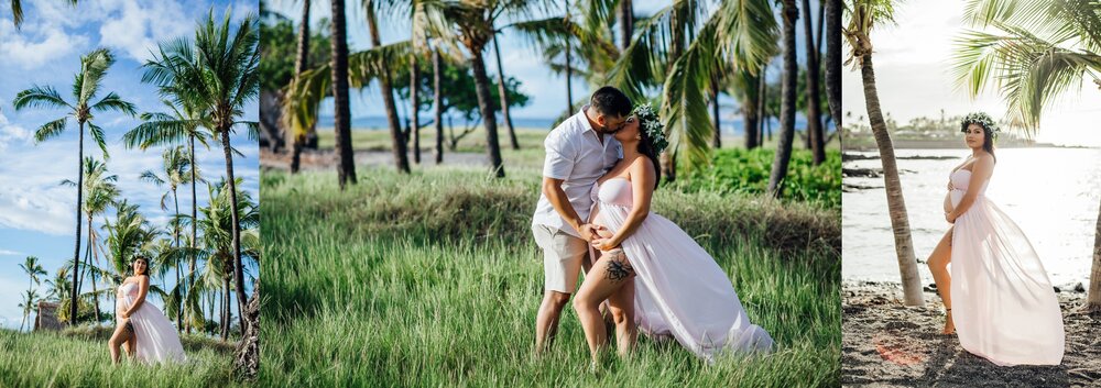 expecting couple during maternity session by Big Island photographer