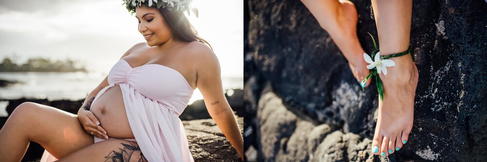 maternity session details by Big Island photographer