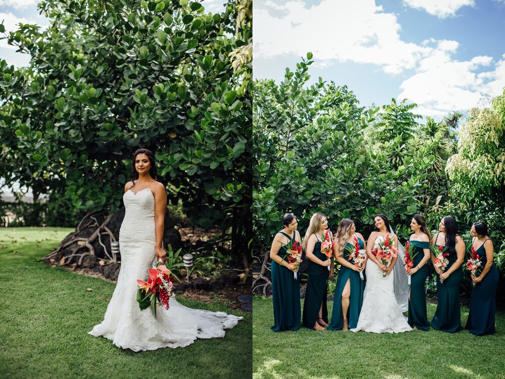 Hawaii bride and her girl friends celebrating kona wedding at the King Kamehameha Marriott Hotel in Kona