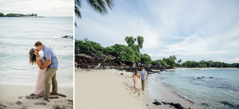 white sand engagement session in Hawaii
