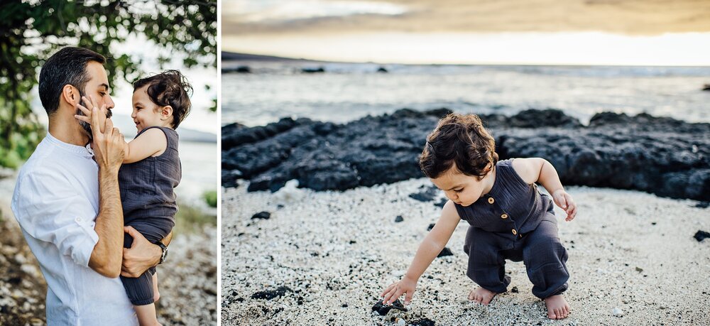 adorable baby playing in sand during family photography
