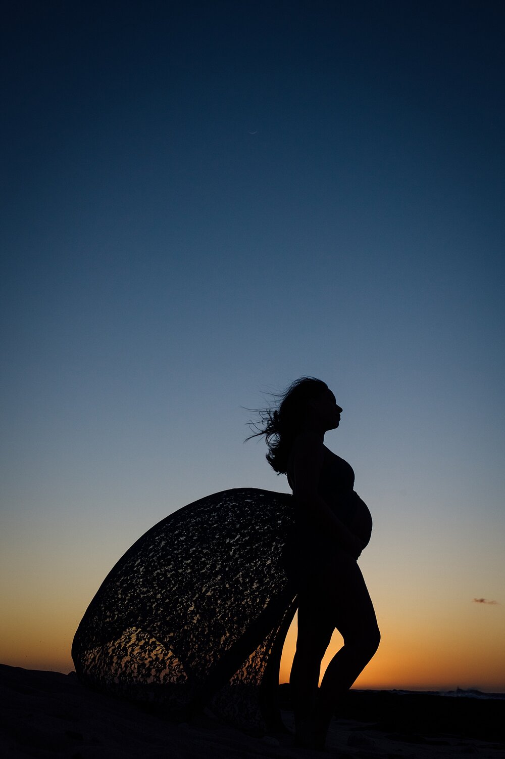 Maternity silhouette photography at Four Seasons Hualalai Kona