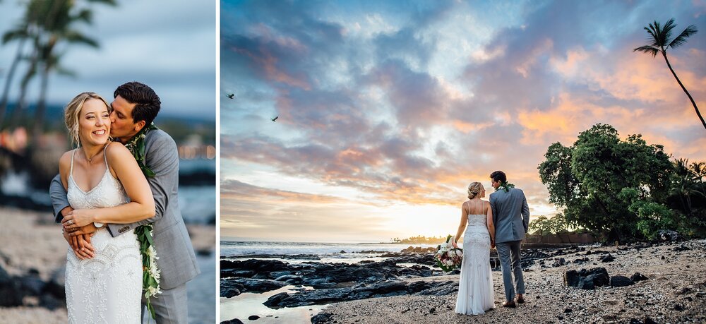 wedding couple on their stunning big island destination wedding in hawaii