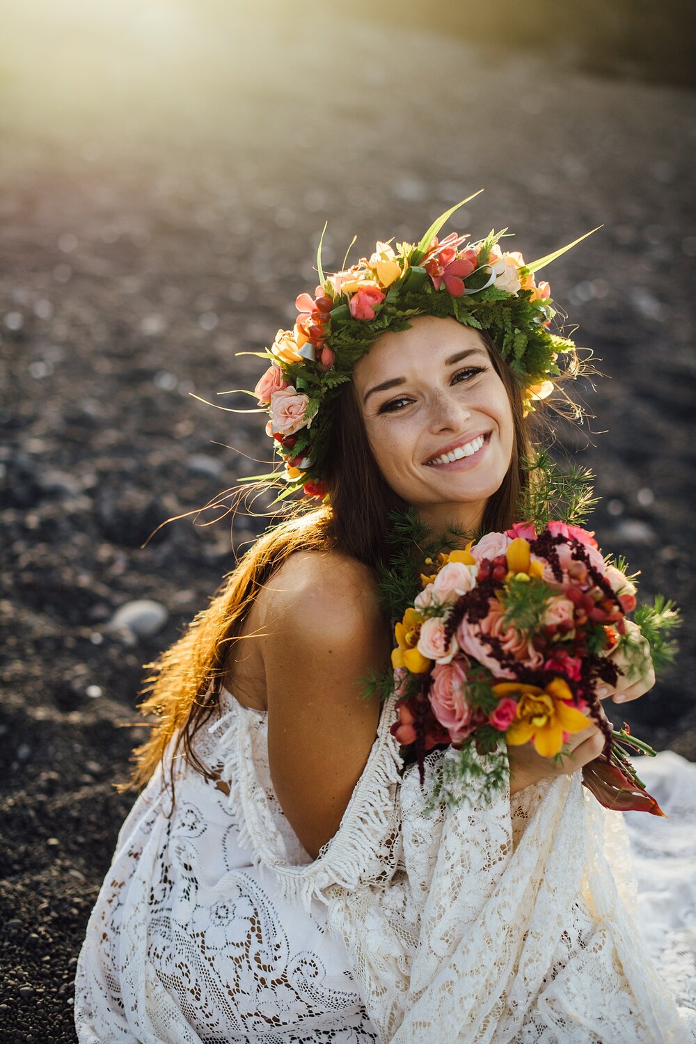 beautiful big island hawaii bride ready for her wedding day in hawaii