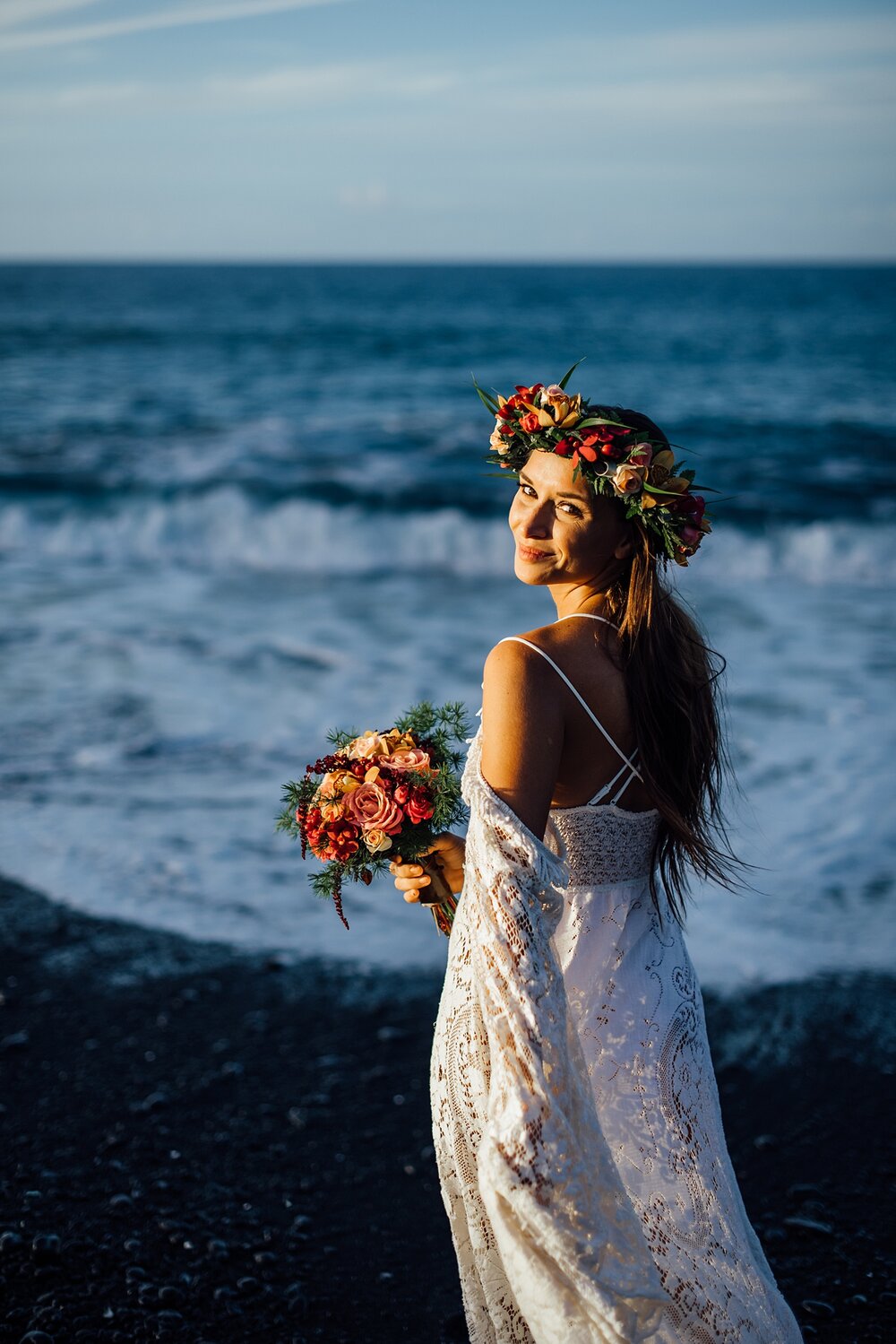 gorgeous hawaii bride at Kiholo Bay Wedding