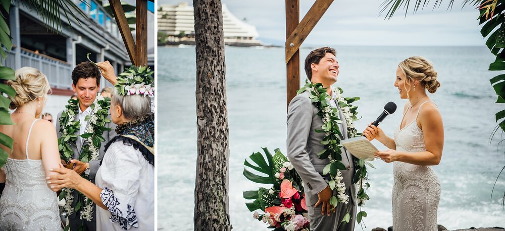 big island wedding ceremony on a beach in kona
