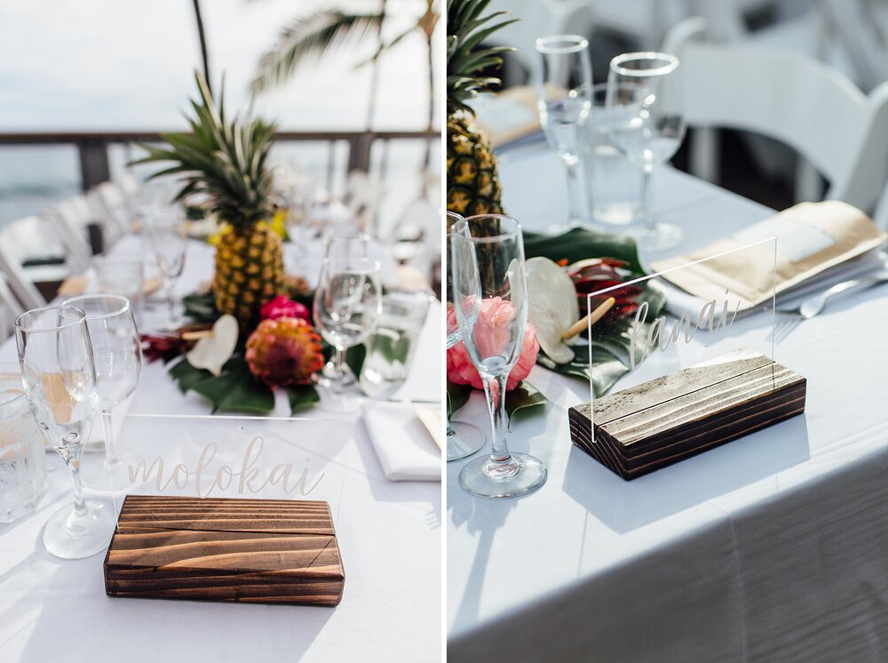 tabel decor for hawaii wedding