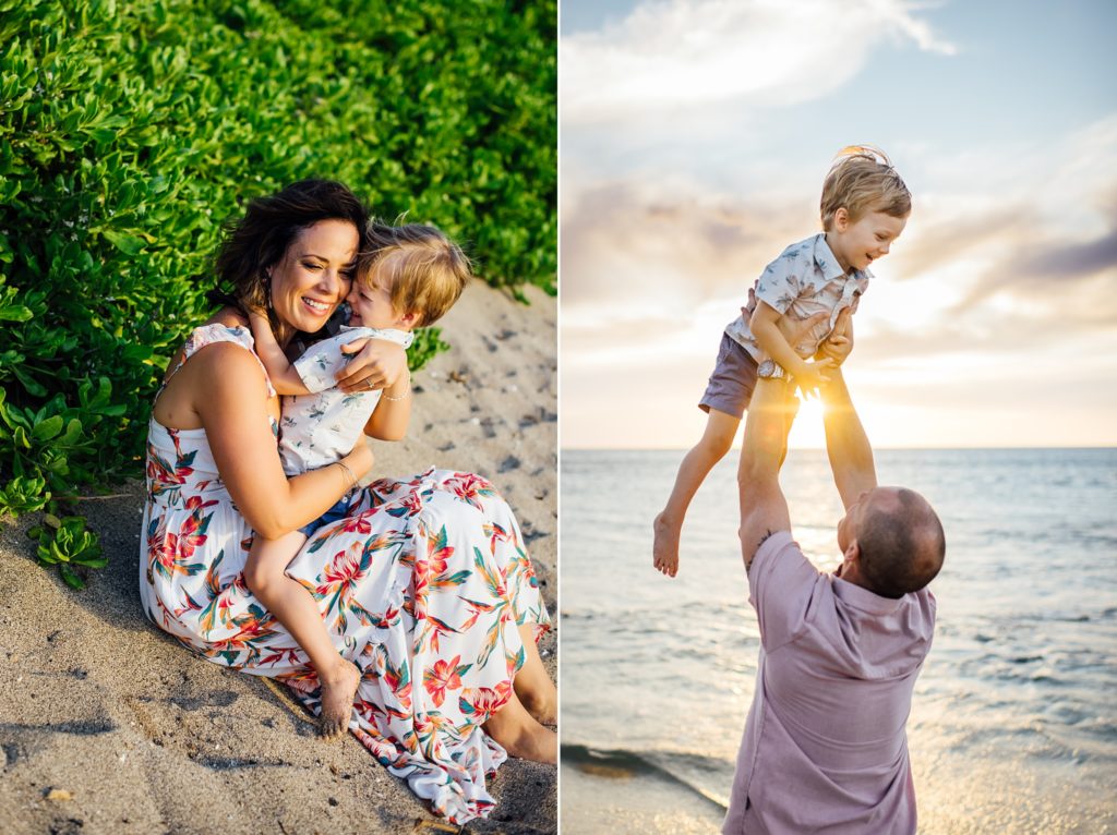 fun hawaii sunset family session by Big Island photographer