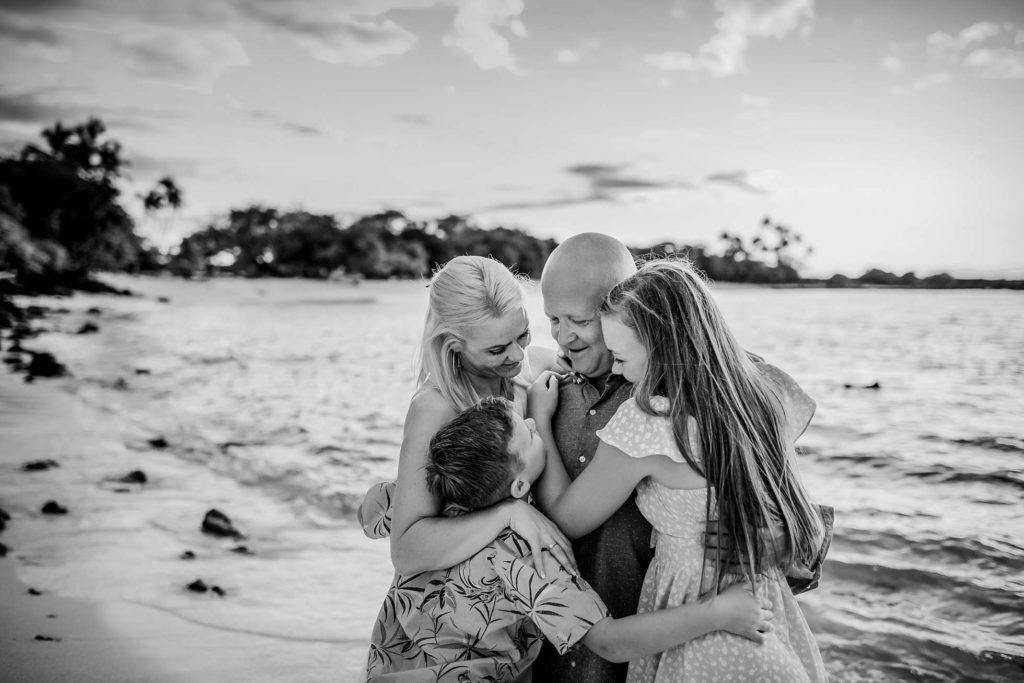 beautiful family on a beach in Oahu Hawaii