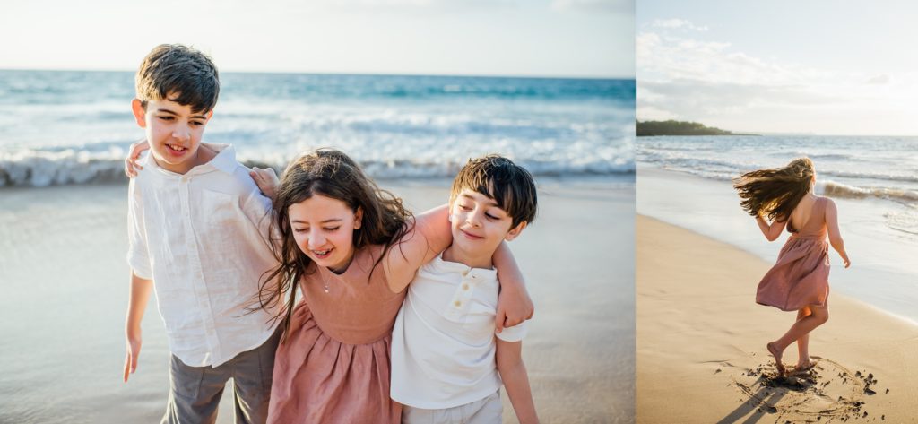 beach fun times with the kids by holiday family photographer