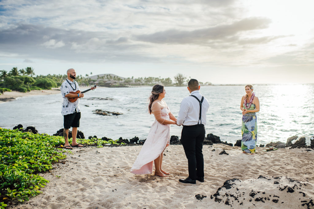 wedding ceremony at the beach by Big Island photographer