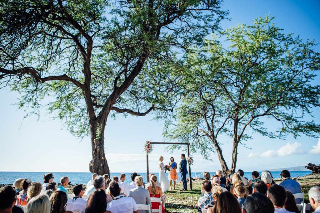 wedding ceremony at Puako Beach