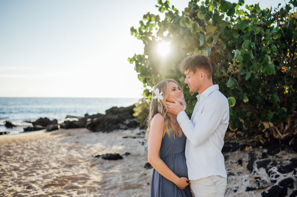 radiant sunset during a babymoon session in Westin Hapuna