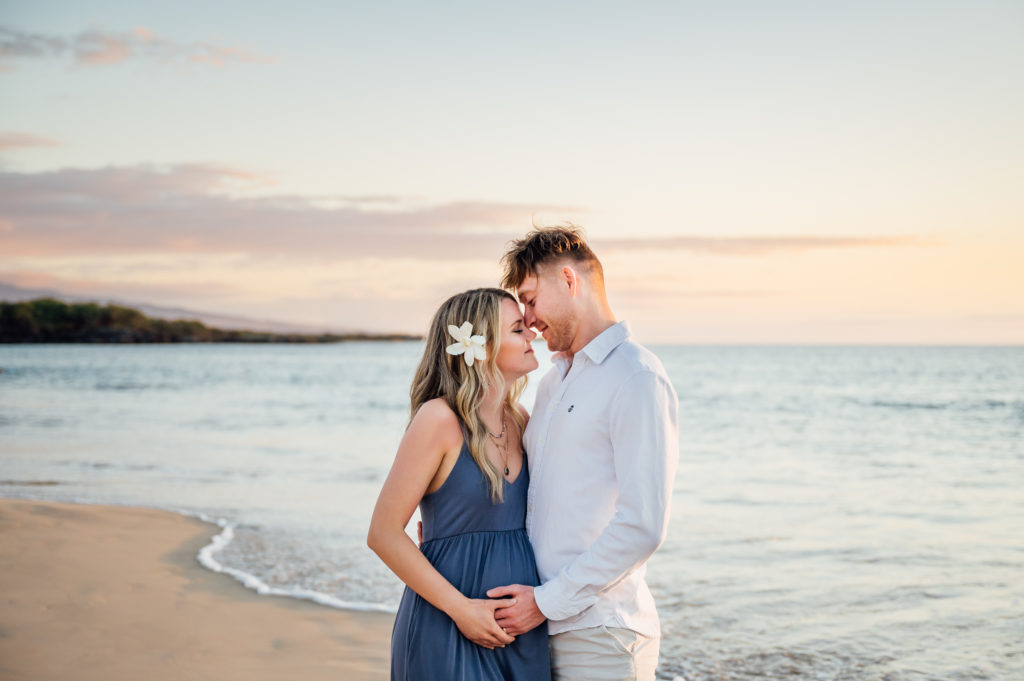 precious moments of the couple at the Westin Hapuna beach