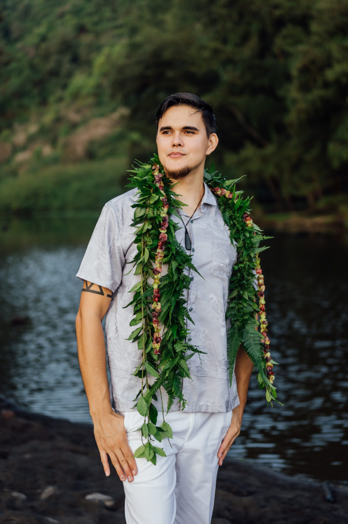 the dashing groom during an adventure Hawaii elopement