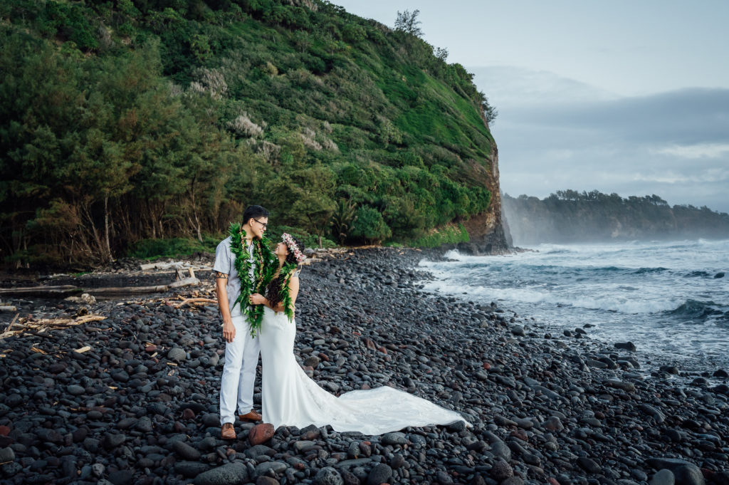 amazing view during a Big Island adventure elopement in Pololu