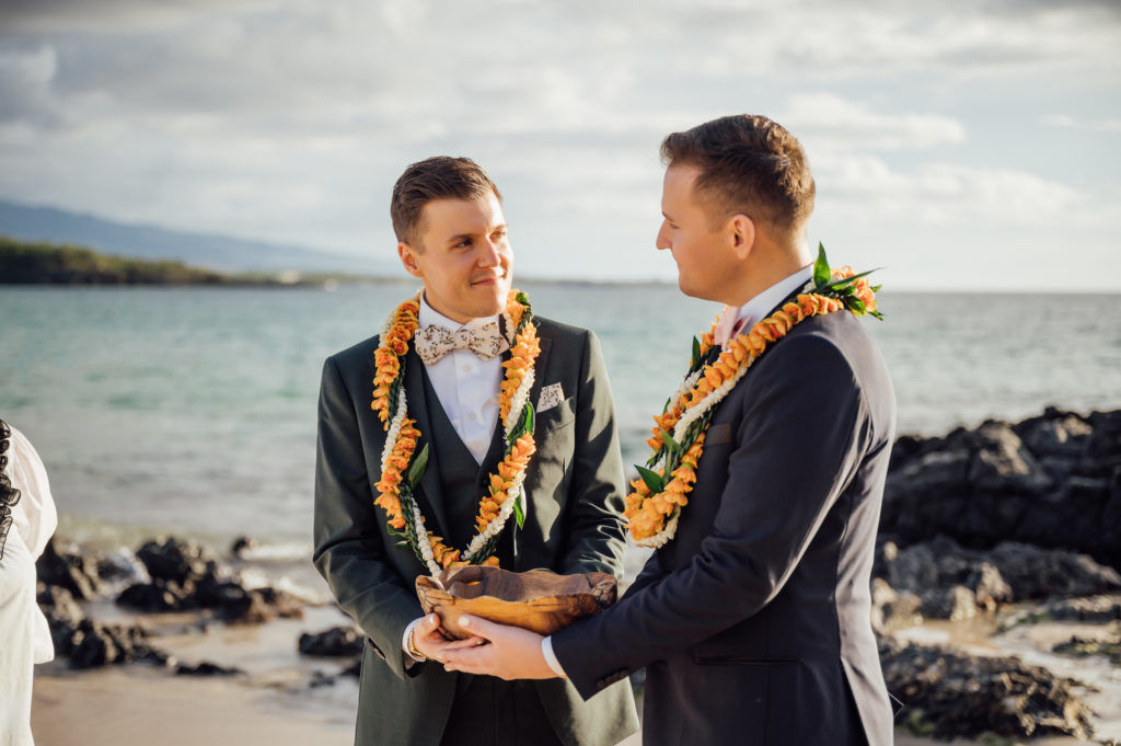 heartfelt moments of the couple during their Big Island wedding