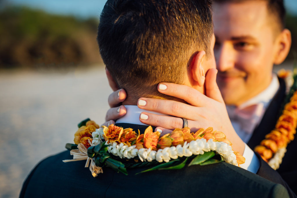 sweet moments of the couple during their Big Island wedding