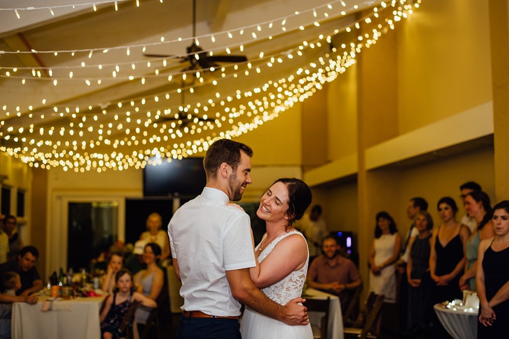 bride and groom's first dance at Anna Ranch