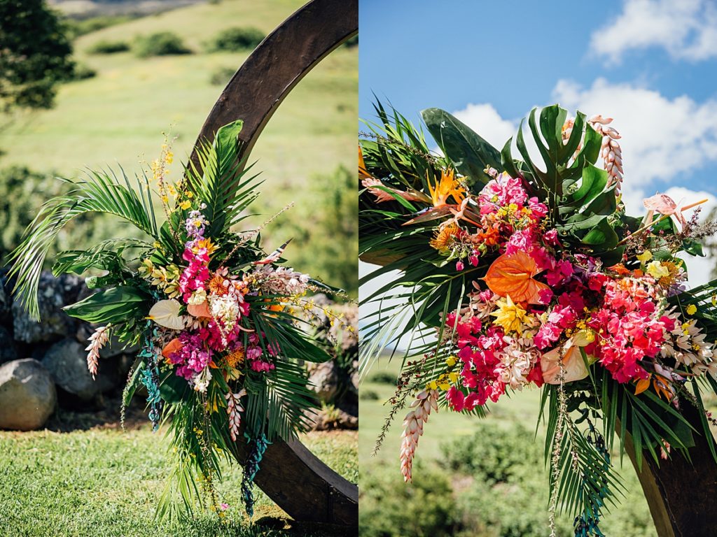 beautiful floral decors during Hawaii wedding