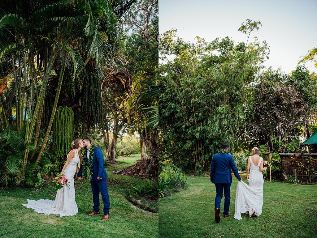 Big Island wedding photos of the bride and groom by Ann Ferguson