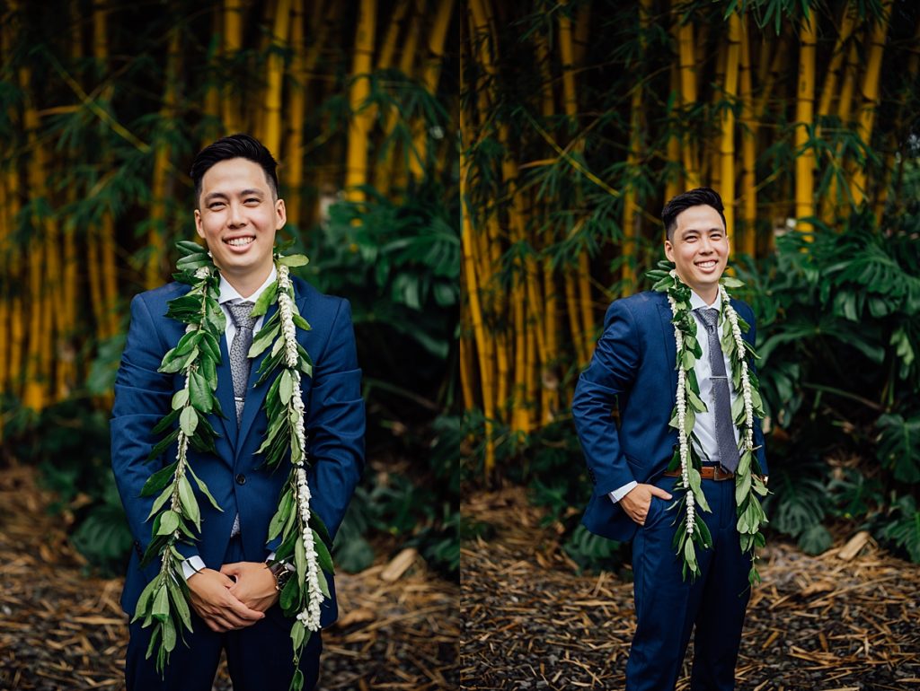 Big Island wedding photos of the dapper groom