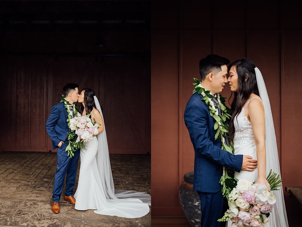 sweet wedding photos of the bride and groom during their Big Island wedding