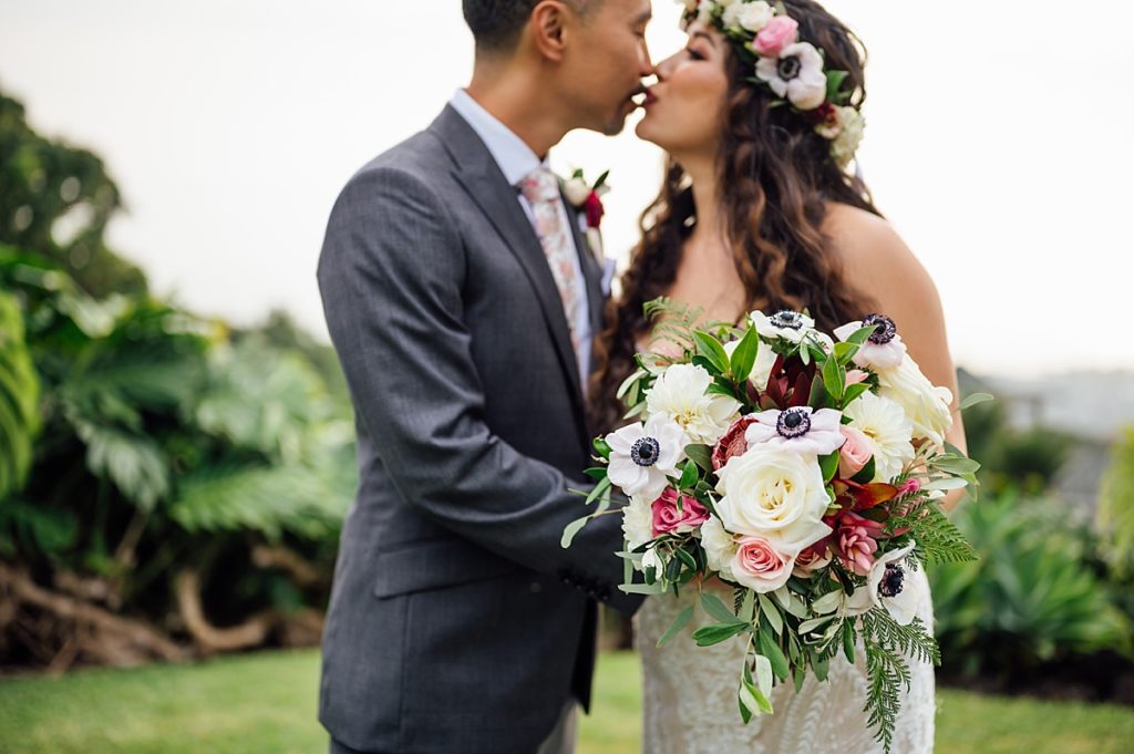 photo of the beautiful bridal bouquet in a Big Island wedding