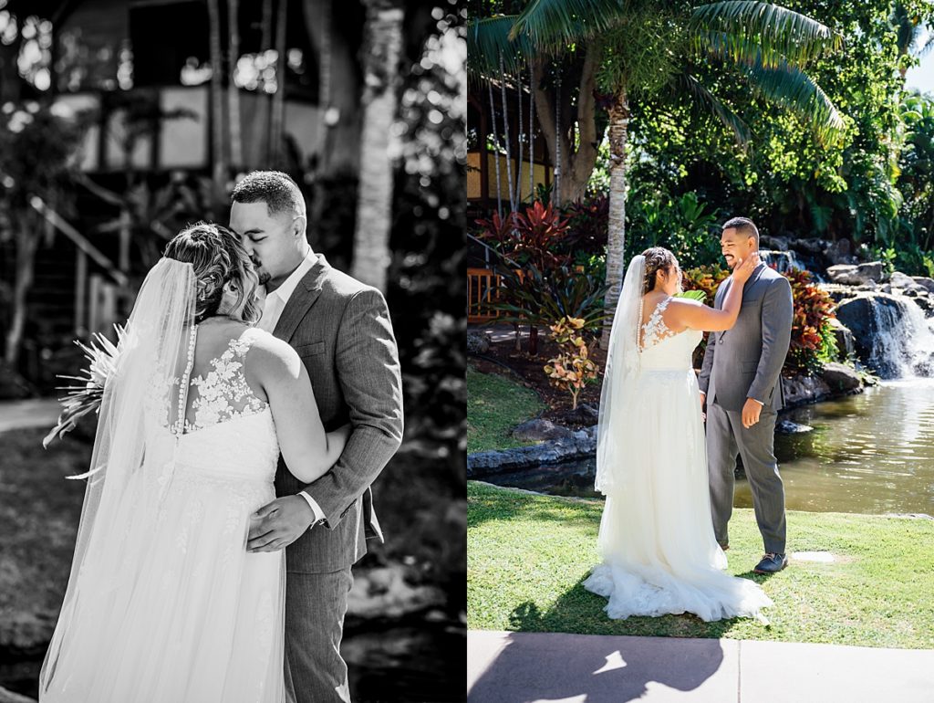 sweet moments of the couple during their Hawaii first look