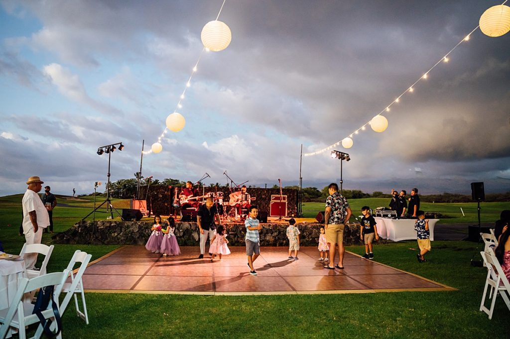 Hawaii wedding guests on the dance floor