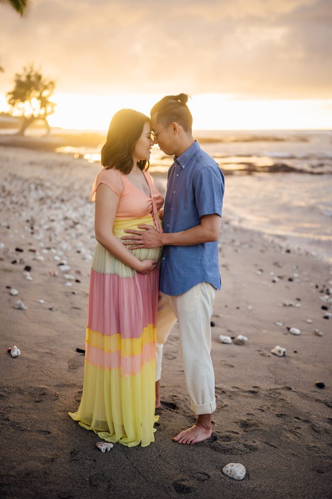 emotional photo of soon-to-be parents by Kona photographer