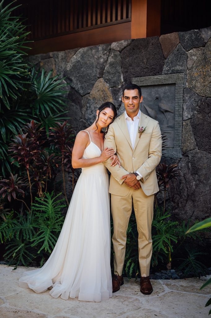 beautiful photo of bride and groom by Big Island photographer