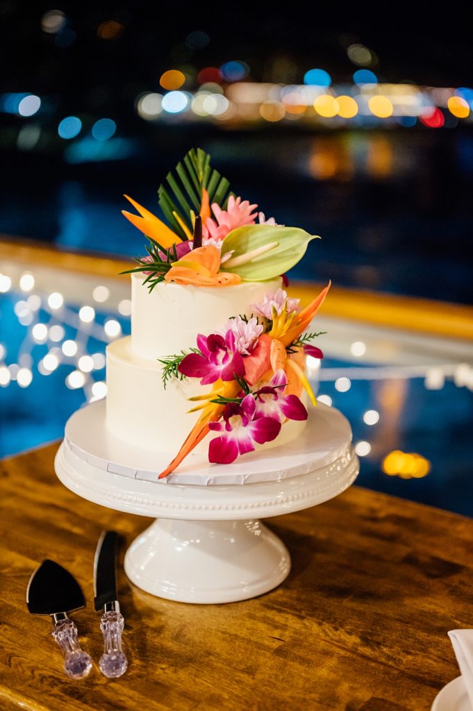 photo of the cake during a Big Island wedding