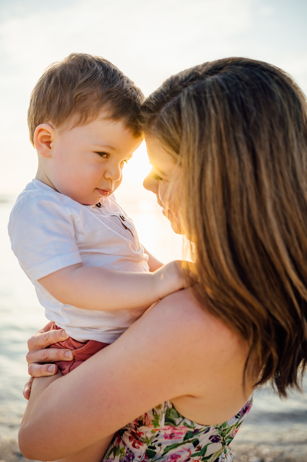 sweet moments with mom and little boy by Hawaii photographer