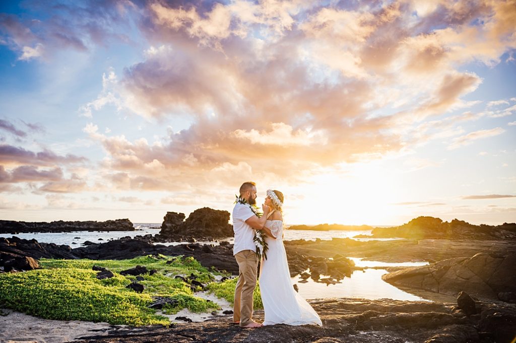 stunning sunset during a beach elopement