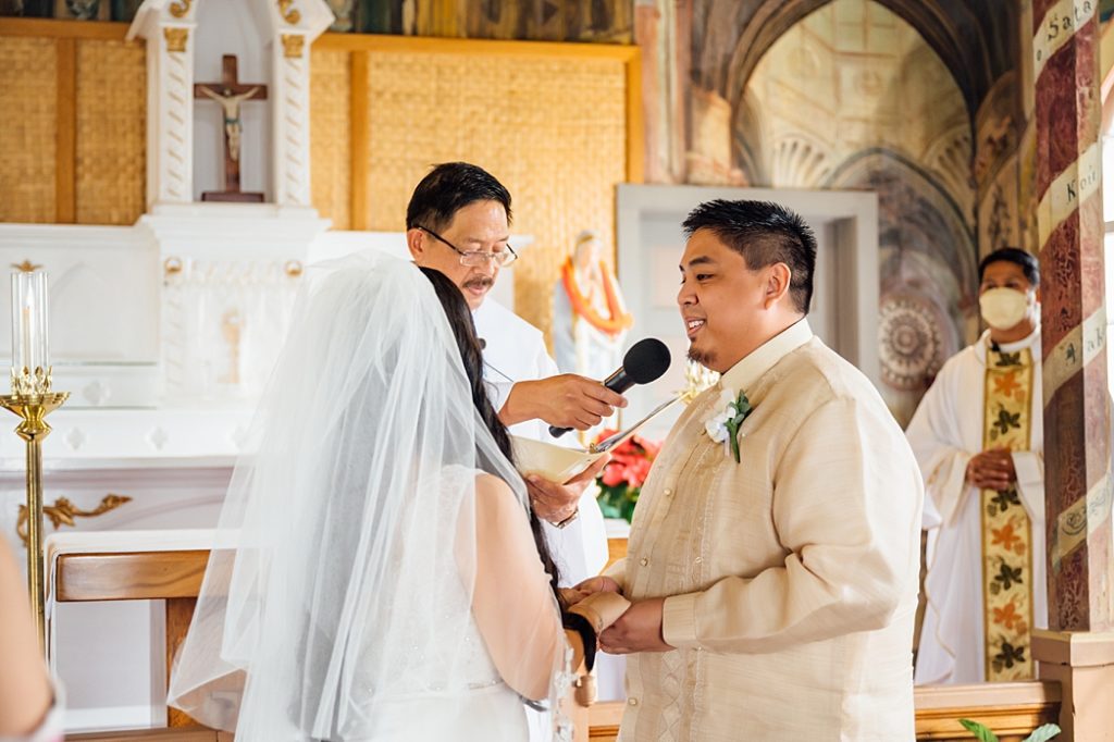 exchange of vows of the couple during their wedding ceremony 