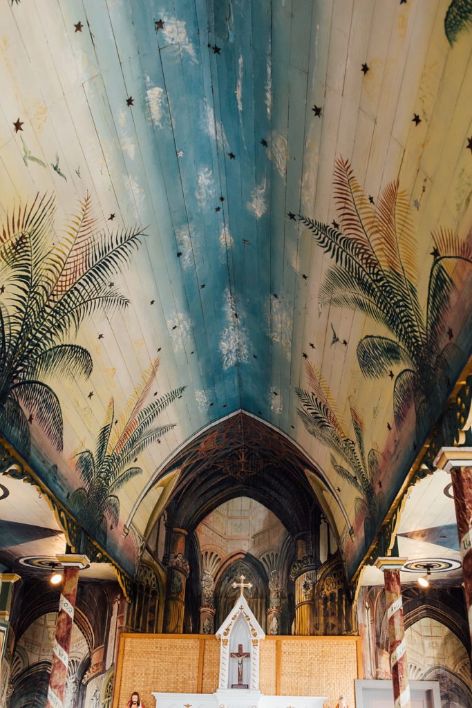 beautiful details of the Painted Church on the Big Island
