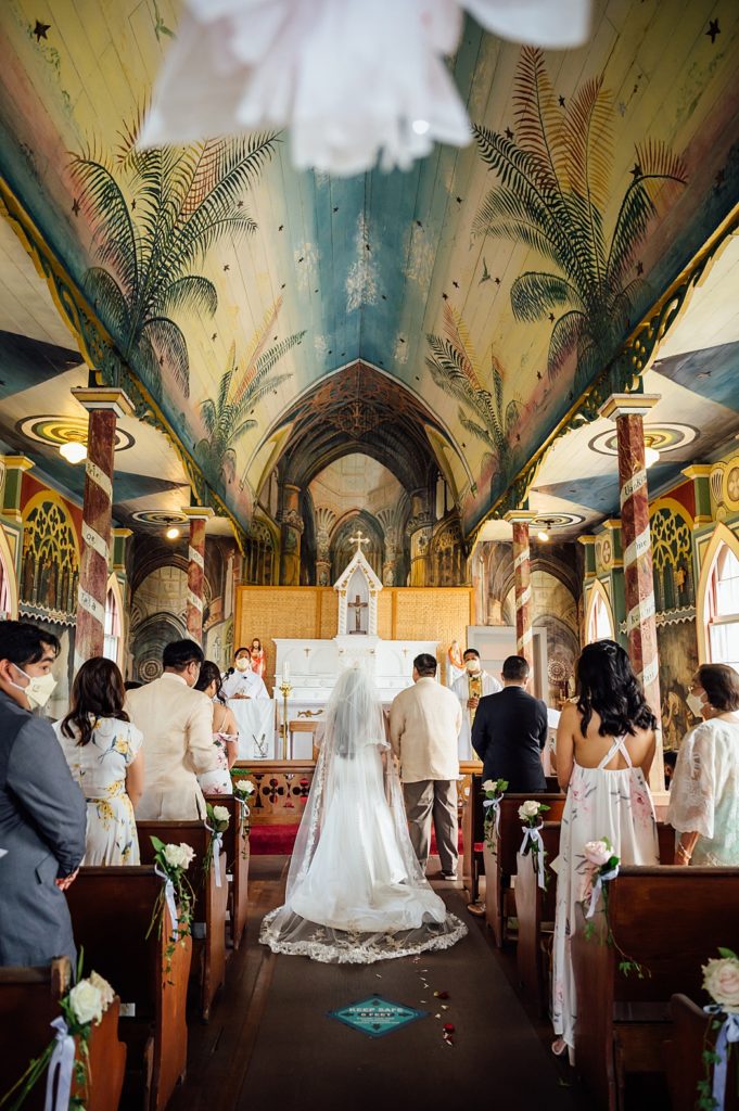 wedding ceremony at the Painted Church